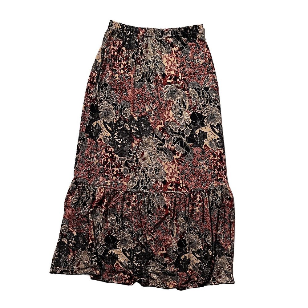 EUC Boho Maxi Ruffled Skirt
